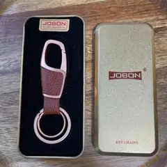 JOBON キーホルダー カラビナ型 ブラウン