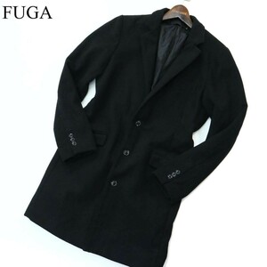 FUGA フーガ 秋冬 【STRATEGIST】 ウール混 スリム チェスター コート Sz.46　メンズ 黒　A2T12745_B#N