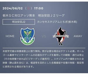 6月2日栃木SC対ロアッソ熊本　ホームゴール裏　QRコード添付