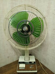 希少　当時物　SANYO　三洋　サンヨー　EF-7AN 扇風機 レトロ扇風機 緑　グリーン　羽根　レトロ　家電　FAN ファン　現状品