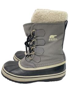 SOREL◆トレッキングブーツ/23cm/GRY/nl1495-035/グレー/ロゴ/プリント/ファー/