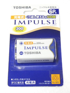 新品 送料無料 充電池 TOSHIBA IMPULSE 6P形 ニッケル水素電池 6TNH22A 8.4V 9V 四角 電池