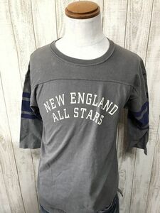 お勧め・【ラグランTシャツ】SHIPS シップス JET BULE NEW ENGLAND ALL STARS L グレー系