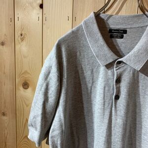 [KWT3524] Massimo Dutti ポロシャツ メンズ ライトグレー ポス