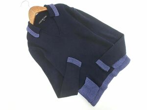 Ralph Lauren ラルフローレン 衿付き コットンニット カットソー sizeL/濃紺 ■◇ ☆ ecc7 レディース