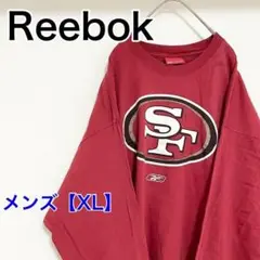 YU71【US輸入】Reebok　長袖Tシャツ　ロンT【XL相当】ワインレッド