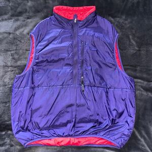 パタゴニア patagonia パフボールベスト puffball vintage XL ヴィンテージ 紫×赤 ディープパープル×フェニックスレッド 1998年