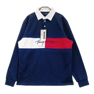 【新品】TOMMY HILFIGER GOLF トミー ヒルフィガーゴルフ スウェット 長袖ポロシャツ ネイビー系 LL [240101320905] ゴルフウェア