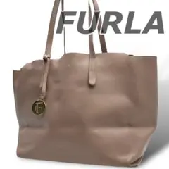 FURLA フルラ サリー トートバッグ レザー ２室 ピンクベージュ チャーム