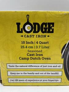 送料無料h54301 LODGE ロッジ ダッチオーブン 10インチ 未使用品 保管品 キャンプ用品 アウトドア
