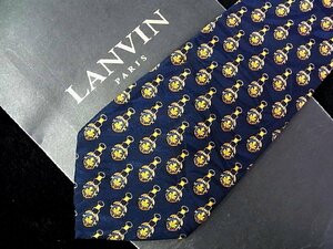 ♪今週の特売980円～♪3036♪良品【LANVIN】ランバン【装飾 金具 柄】ネクタイ♪