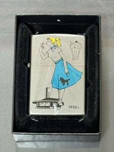 zippo ウィンディ プードル アイスクリーム WINDY 1950s 前面加工品 2009年製 FIRST LADY バルガガール silver シルバー デットストック