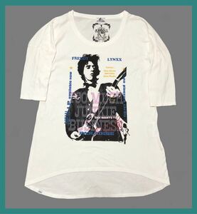 2255◆HYSTERIC GLAMOUR ヒステリックグラマー◆JOHNNY THUNDERS ジョニーサンダース プリント 七分袖 ロング丈 Tシャツ ホワイト FREE