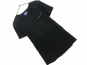 ネコポスOK バーバリーブルーレーベル カットソー sizeM/黒 ■◆ ☆ egb2 レディース