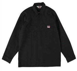 送料無料！ BEN DAVIS ベンデイビス ハーフジップ ワークシャツ BLACK　XL