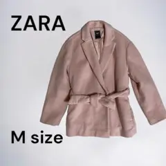 ZARA コート　アウター　レディース　ピンク　紐付き　M 季節服　残り1点