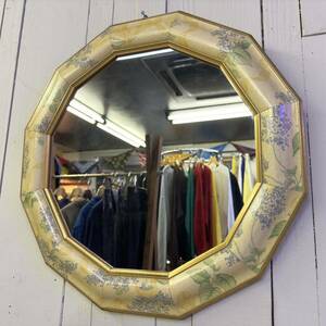 euro antique mirror ヨーロッパ アンティークミラー 壁掛け鏡 ウォールミラー 花柄 額縁 ヴィンテージ家具 インテリア雑貨 レトロ