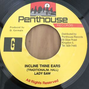 送料無料★レア コンシャスラガ!! INCLINE THINE EARS / LADY SAW★レゲエレコード大量出品中