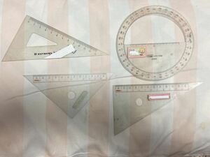 昭和レトロ　40年代　定規、分度器4点　