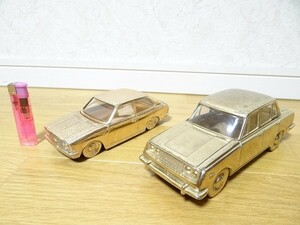 80年代 ビンテージ トヨタ COROLLA カローラ デラックス ハイデラックス 金メッキ 車型 シガレットケース 灰皿 旧車 レトロ 昭和 当時物