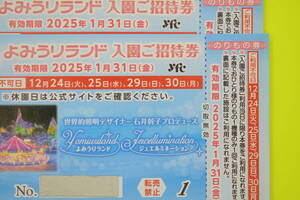 よみうりランド入園招待券　イルミネーションが綺麗　期限2025/1/31まで　１枚1100円　２枚セット2200円　送料無料