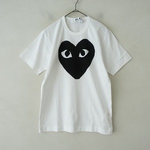 【未使用】コムデギャルソン PLAY COMME des GARCONS *コットン半袖Tシャツ*Sカットソー綿ホワイト白(1-2408-369)【12I42】