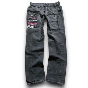 00s Hell Cat Punks Double Waist Denim Pants Archive japanese label ifsixwasnine lgb l.g.b. アーカイブ ダブルウエスト デニムパンツ