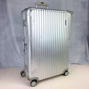 【廃盤】青ロゴ RIMOWA リモワ TOPAS トパーズ 最大容量104L 4輪 マルチホイール シルバー アルミ トランクXL スーツケース キャリーバッグ