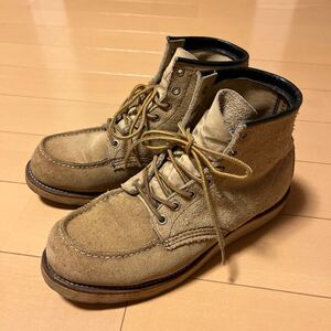 REDWING アイリッシュセッター　8173 モックトゥ　刺繍羽タグ　ラフアウト　ベージュスエード