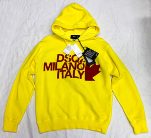 【DSQUARED2】ディースクエアード DSQ2 Milano Italy Hooded S71GU0318 イエロー スウェット パーカー　XS　未使用