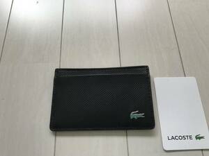 送料無料 新品☆LACOSTE ラコステ　クレジット カードホルダー　牛革　トリコロール