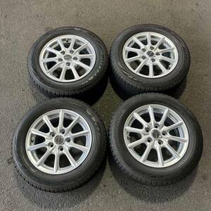 【5232】195/60R15 4本セット冬タイヤBRIDGESTONE BLIZZAK VRX2バリ山【2020年】アルミンホイール 15X6J PCD114.3/5H