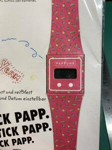 未開封 PAPPUHR PAPPWATCH ドイツ製 クォーツ時計 デジタル PA-WA004 ピンク フルーツ バナナ