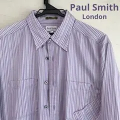 Paul Smith London 紫　ストライプ　長袖　シャツ