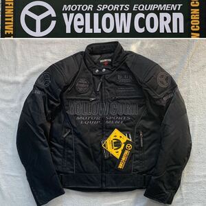 ★ YeLLOW CORN イエローコーン プロテクター搭載ライディングジャケット YB-2303 BK/GM Mサイズ ナイロン ウインター 新品 正規 A50228-27