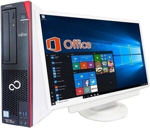 【サポート付き】 超大画面22型液晶セット 富士通 D586 Windows10 Office2019 第六世代Core i5 メモリー:8GB 新品SSD:512GB