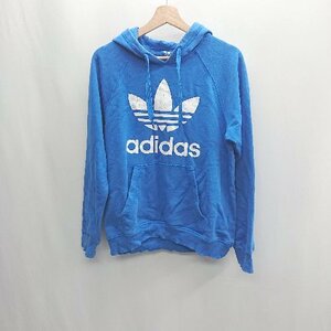 ◇ adidas アディダス ロゴ 長袖 スウェットトレーナー サイズM ブルー系 レディース E