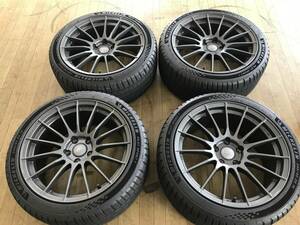 ENKEI RS05RR ミシュラン PS5 245/40R18 22年製 PCD112-5穴 8.5J+35 4本 中古 アウディ A5 8W A4 S5 ナット オーナメント付属