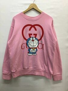 20231201【GUCCI×DORAEMON】グッチ ドラえもん インターロッキング Ｇロゴプリント スウェット トレーナー XS ピンク