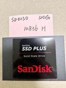 SD0230【中古動作品】SanDisk 120GB 内蔵 SSD /SATA 2.5インチ動作確認済み 使用時間10836H