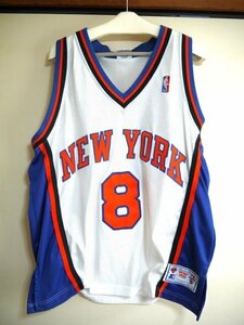 ▽♪ STARTER NBA NEW YORK KNICKS ニューヨーク ニックス スプリーウェル メッシュ バスケットボール #8 ユニフォーム ジャージー 白 46