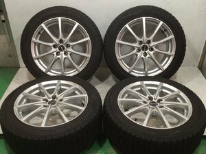 6～7分山 ダンロップ WINTERMAXX WM02 255/45R18 99Q 2018年 BORBET 18x8J +45 5H 112 ハブ径72ｍｍ 4本 スタッドレスタイヤ アウディA7等