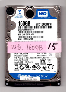 ☆ WD 2.5インチ WD1600BEVT-16A23T0 160GBSATA HDD 中古 Disk15 ☆