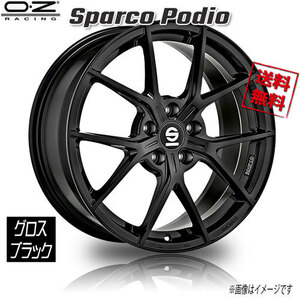 OZレーシング OZ Sparco Podio グロスブラック 18インチ 5H112 8J+35 4本 73 業販4本購入で送料無料