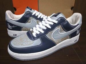 05年製 NIKE AIR FORCE 1 Mr.CARTOON ナイキ エアフォース ミスター カートゥーン LA 刺繍 AF1【312234-401】レーザー加工 紺×灰 US12