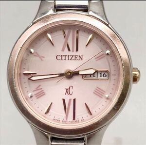 CITIZEN シチズン xC クロスシー ソーラー 腕時計 E001-T020348 ゴールド ピンク 文字盤 レディース アナログ クォーツ カレンダー 稼動品