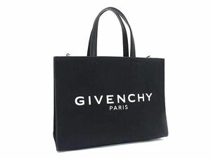 1円 ■美品■ GIVENCHY ジバンシィ Gトート キャンバス×レザー ハンドバッグ トート レディース メンズ ブラック系 AY6974