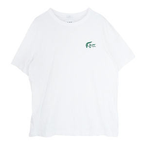 A.P.C. アーペーセー × LACOSTE ラコステ フロッキー ロゴ プリント リラックス フィット コットンジャージー 半袖 Tシャツ【中古】