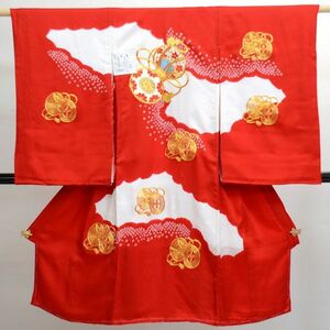 お宮参り産着 女児 正絹 のしめ 祝着　綸子 金刺繍柄 新品 （株）安田屋 NO12627