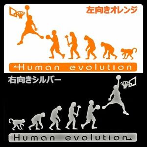 人類の進化 15cm【バスケットボール編】ダンクステッカー1